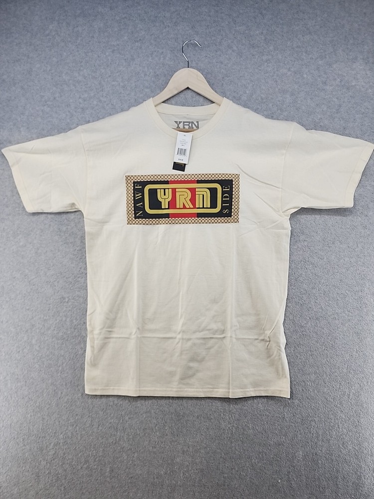 Yung Rich Nation Shirt Mens Sz L Tan Shirt Atlanta Rap Migos YRN Culture NAWF