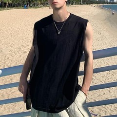 Sports Basic Vest Men’s Summer Sleeveless Tshirt Korean Fashion Tank Tops
