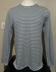 NEW Faherty Men’s Medium Marine Ivory Stripe Cloud Long Sleeve Reversable Tee M