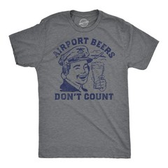 Mens Funny T Shirts Airport Beers Dont Count Sarcastic Drinking Tee for Men