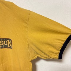【HARLEY-DAVIDSON】00s Ringer T-shirt 両面ロゴ 星条旗 リンガーTシャツ S-5950