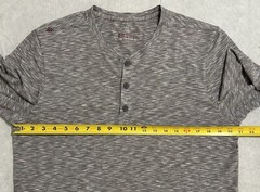 RHONE Long Sleeve Mens L Marled Henley Gray Pima Cotton Spandex Stretch Soft