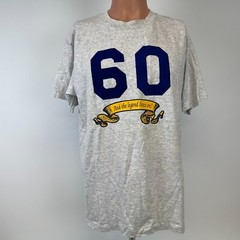 Vintage 90s 60 Years Old T Shirt Mens Size L Grey Made In USA Legend Lives On