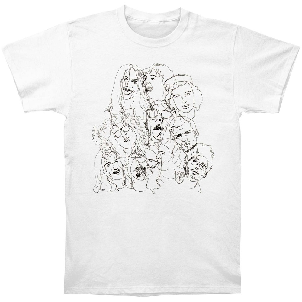 Men’s Wolf Alice Group Sketch Faces Tee T-shirt Medium White