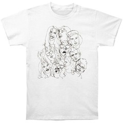 Men’s Wolf Alice Group Sketch Faces Tee T-shirt Medium White