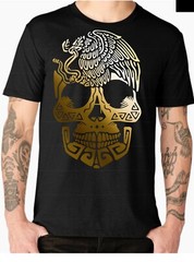 MEXICO skull UNISEX T shirt Tee ALL COLOR SIZE MEXICO skull back flag MEXLOVE