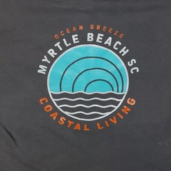 Myrtle Beach SC Ocean Breeze Coastal Living Shirt Gray T Shirt Size XL