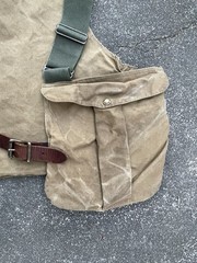 Filson Tincloth Game Bag Size 30 USA Made Vest Strap Leather Belt Closure