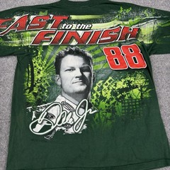 Dale Earnhardt Jr NASCAR Shirt Mens Large Chase Authentics AMP Energy Green Y2K