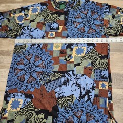 Geometric Abstract Mandala T Shirt Mens M Oversized Made in USA 21×31 AOP 90s