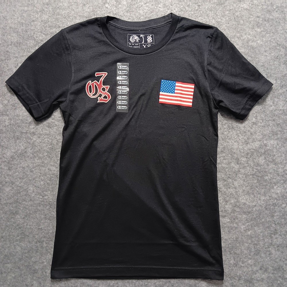 One7six Shirt Mens XS Extra Small Black American Flag Stars Supdef FOG Military