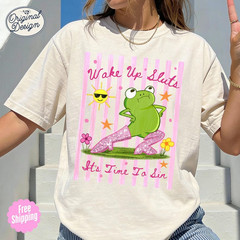 Wake Up Sluts It’s Time To Sin Frog Shirt Funny Girls Trip Party Graphic Tee