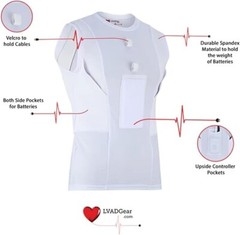 LVAD Men Tank Top for HeartMate Black & White LVAD Shirt with LVAD BagPack S-5XL