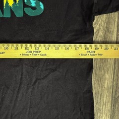 VANS Off The Wall Distressed Logo T-Shirt Black Teal Yellow Graphic Skate Tee