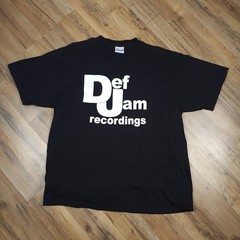 Def Jam Recordings T Shirt Mens XL Black Cotton Hip Hop Rap Music Logo Tee
