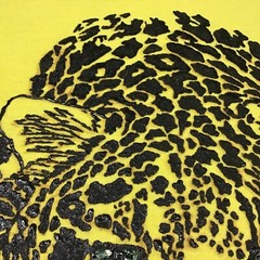 Vintage 1990s Leopard￼ Graphic T Shirt Looks Hand Painted Screen Stars Lg Yellow