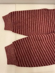 Healthknit Thick Knit Sweater, Size L, Cotton, Red Stripe
