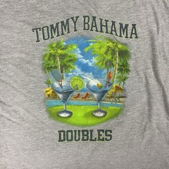 Tommy Bahama T-Shirt Size XXL Gray Doubles Cocktail Graphic Outdoor Beach