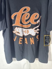 Lee Jeans Men’s Black Graphic Logo Crew Neck Short Sleeve T-Shirt Size XL