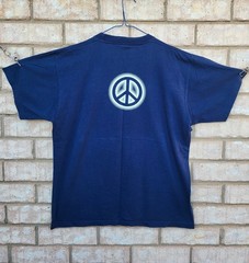 Vintage 80s Single Stitch Peace And Joy Together Glow In The Dark Rare T Size XL
