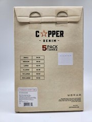 5 Pack COPPER DENIM Men’s Sizes S M L XL Premium Cotton White Ribbed Tanks