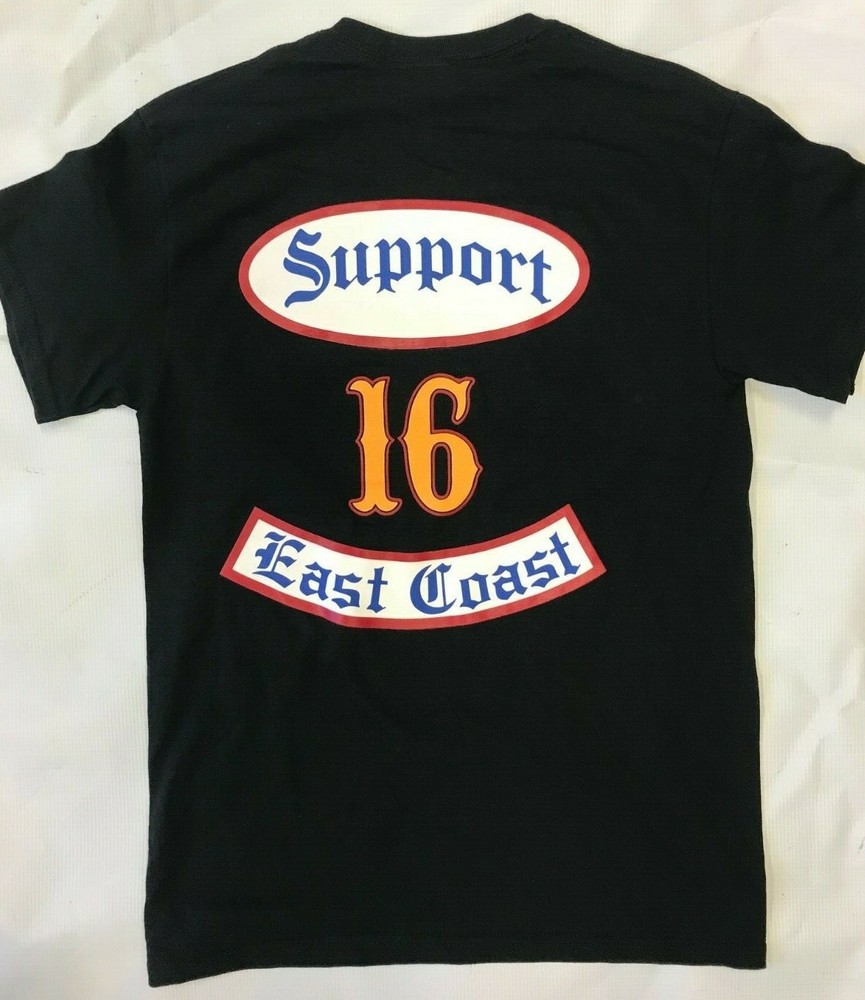 SUPPORT 16 PAGAN’S MC MOTORCYCLE CLUB EAST COAST ROCKER T SHIRT LARGE