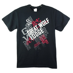 Great Wolf Lodge T-Shirt Black Size S Gildan 100% Cotton GWL