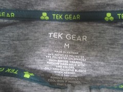 Tek Gear Shirt Mens Medium Gray 1/4 Zip Pullover Polyester Spandex Athletic