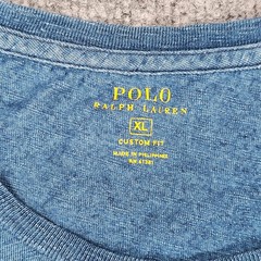 Polo Ralph Lauren Men’s XL Custom Fit Slub Cotton Graphic Tee Indigo Blue Mar