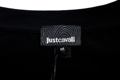 Just Cavalli Men’s Black Graphic Print Crewneck T-Shirt US 2XL IT 56