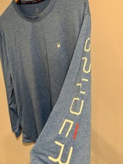 New Spyder XL Swim Men’s Long Sleeve T-Shirt UPF50+ Swim Rash Guard Blue