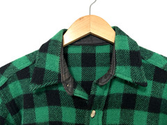 S/M Vtg 90s Green Black Buffalo Check Flannel Skate Punk Grunge Rock Men’s Shirt
