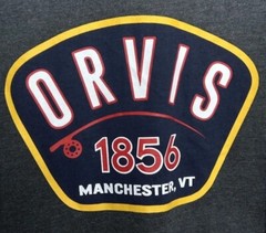 Orvis Classic Fit 1856 Graph Manchester, Vt. T-Shirt. Gray, Mens, Size Medium.