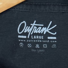 Outrank Shirt Mens Large Black Graphic Print No Luck All Hustle