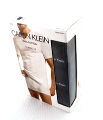 NWB CALVIN KLEIN S 34-36 Black 3-Pack 100% Cotton Stretch Men T-Shirts MSRP $42