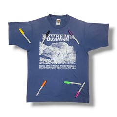 Vintage Extreme Machine Slate Blue Fruit Of The Loom T-Shirt Men’s M