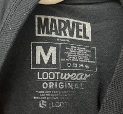 Marvel Deadpool Lootwear Original Black Graphic Tee Size M Crew Neck Cotton SS