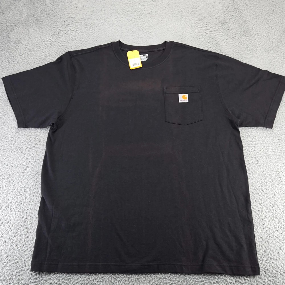 Carhartt Shirt Mens XL Black Faded Loose Fit Heavyweight Short Sleeve Crewneck