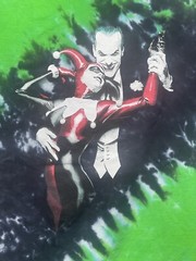 Joker Harley Quinn x Color Bars Tie Dye Men’s Batman Black Green Tee L