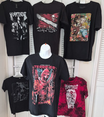 Skulls, Reaper, Skeleton, Terror, Scary T-shirts-Lot of 6 -Varied Sizes