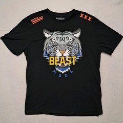 Beast Mode Tiger Embroidered Graphic Print Tee Black Pike T-Shirt Men’s Size 2XL