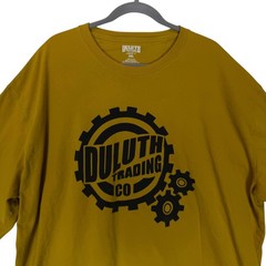 Duluth Trading Company Longtail T Shirt Men 2XL Mustard Duluth Gear Logo Graphic