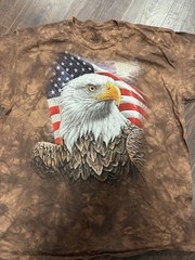 The Mountain Mens 2XL Bald Eagle American Flag Tie Dye T-Shirt Skagway Alaska