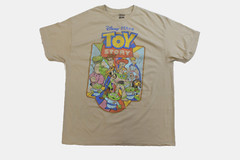 Disney Pixar Toy Story Mens Character Group Woody Jessie Beige Shirt New S-2XL