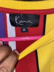 Vintage 90s Karl Kani Striped T-shirt Big Logo Multicolor Mens Size M