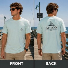 AFTCO Fishing T-Shirt Men’s Medium Coastal Surf Angler Beach Outdoor Nautical