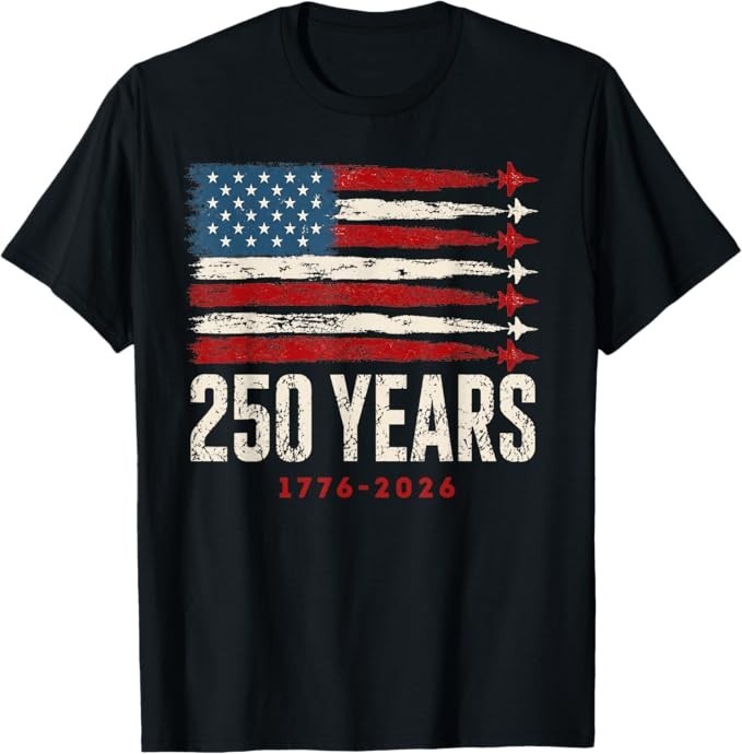 250 Years 1776-2026 250 Anniversary USA Flag American 250th T-Shirt