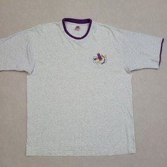 Vintage Fruit Of The Loom Shirt XL Gray Purple Cuff 90s USA Hair Stylist Barber