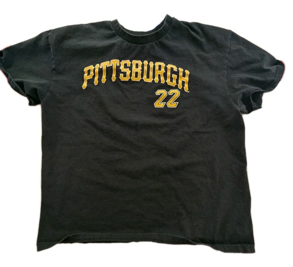 Pittsburgh Pirates MLB Andrew McCutchen 22 Black Short Sleeve T- Shirt Mens XL