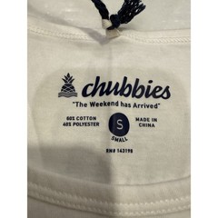 Chubbies Tank Top Mens Small White Tiger Tailgate Duo Graphic Palm Tree NWT